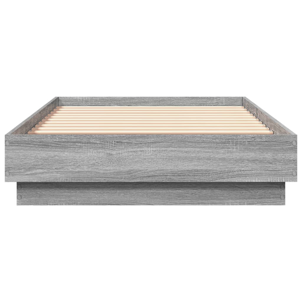 Bed Frame without Mattress Grey Sonoma 75x190 cm Small Single Engineered Wood