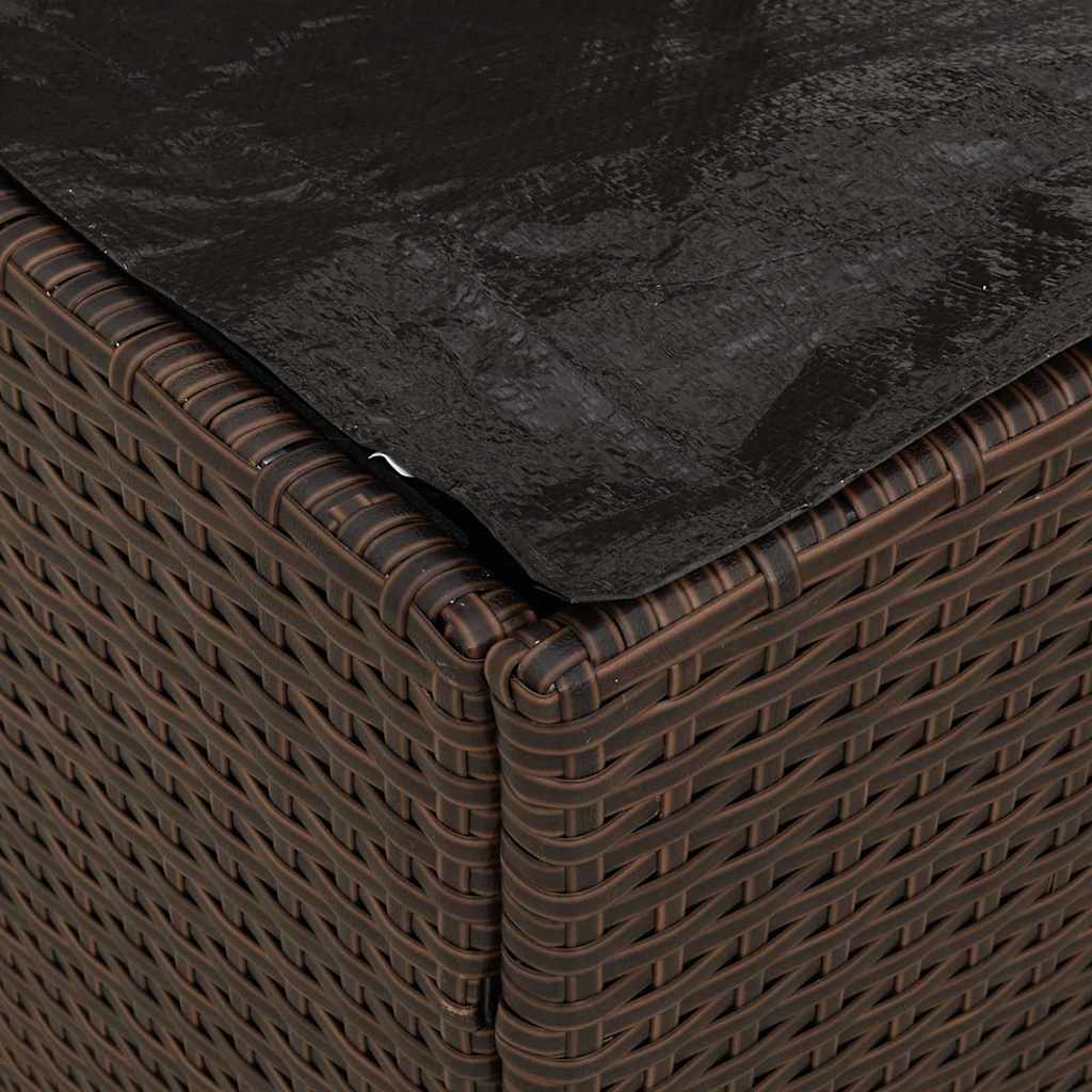 Cushion Box with Storage Brown 50 x 50 x 50 cm Poly Rattan