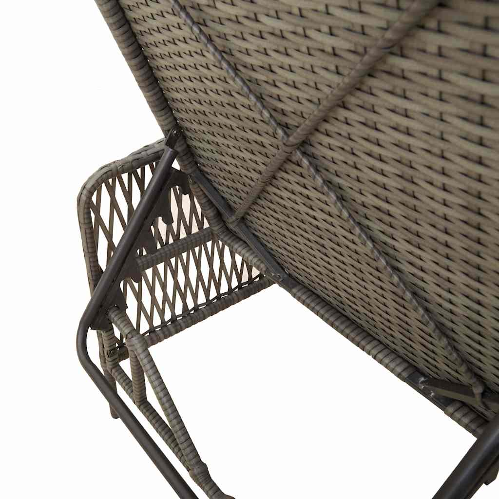 Sun lounger Reclining 1-person Grey 157 x 55 x 92cm Poly Rattan
