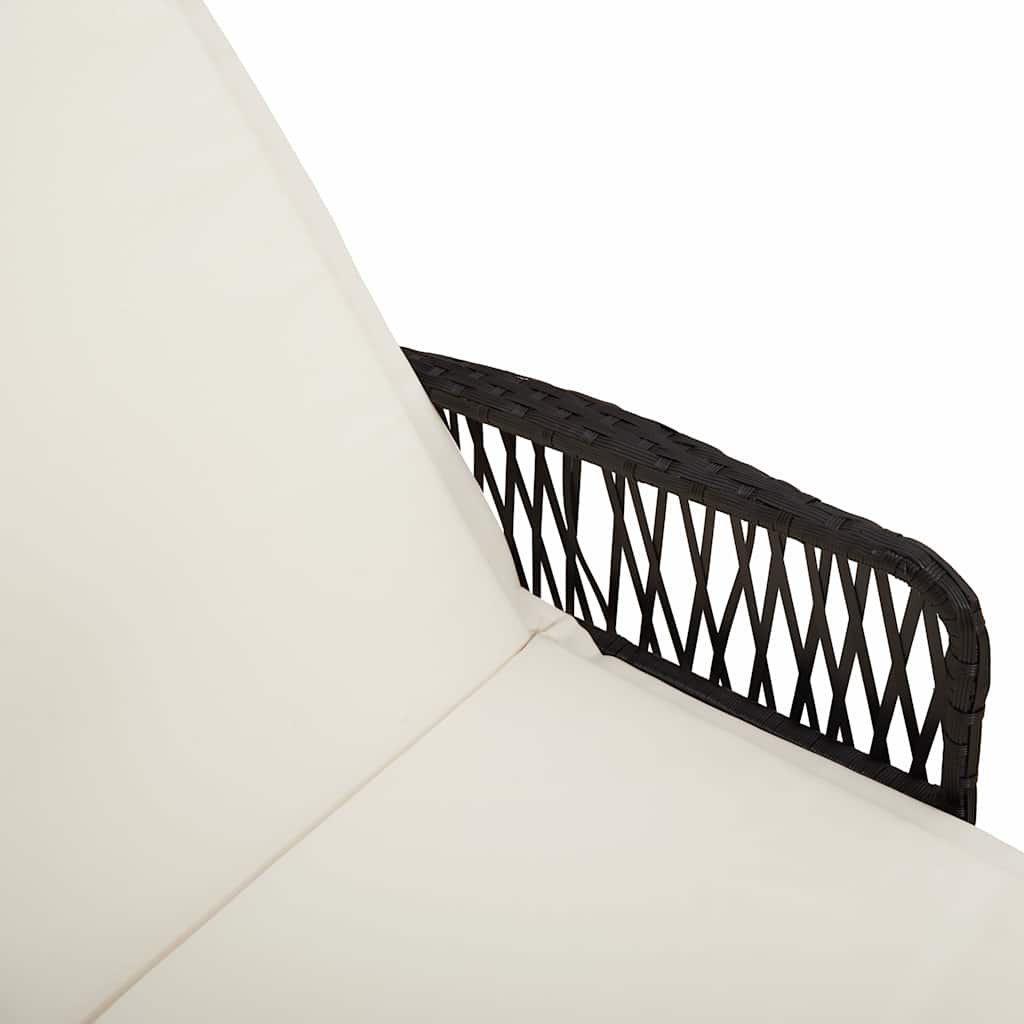 Sun lounger Reclining 2 pcs Black 35 x 35 x 32cm Poly Rattan