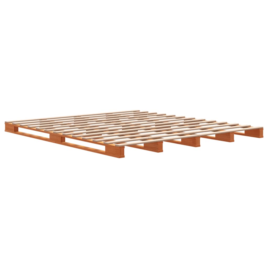 Pallet Bed without Mattress Wax Brown 180x200 cm Super King Solid Wood Pine