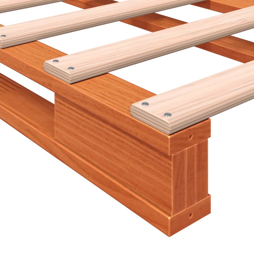 Pallet Bed without Mattress Wax Brown 180x200 cm Super King Solid Wood Pine