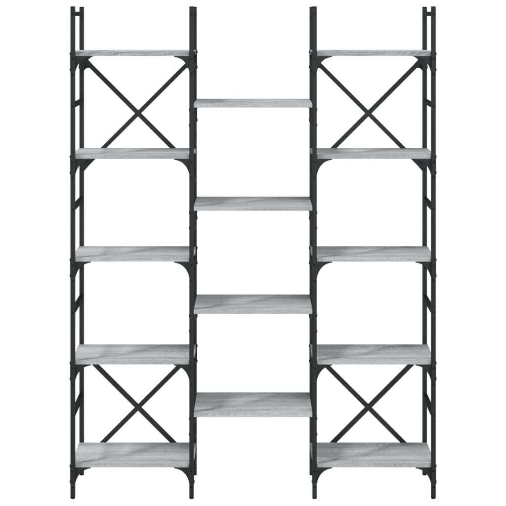 Bookshelf Grey Sonoma 127.5x28.5x172.5 cm Engineered Wood