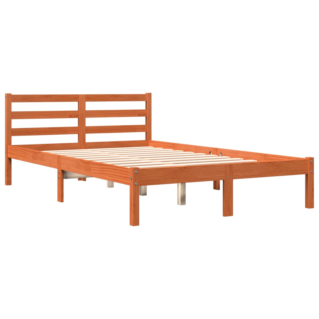 Bed Frame without Mattress Wax Brown 120x200 cm Solid Wood Pine
