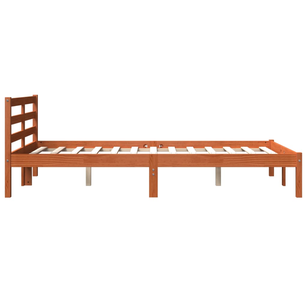 Bed Frame without Mattress Wax Brown 120x200 cm Solid Wood Pine