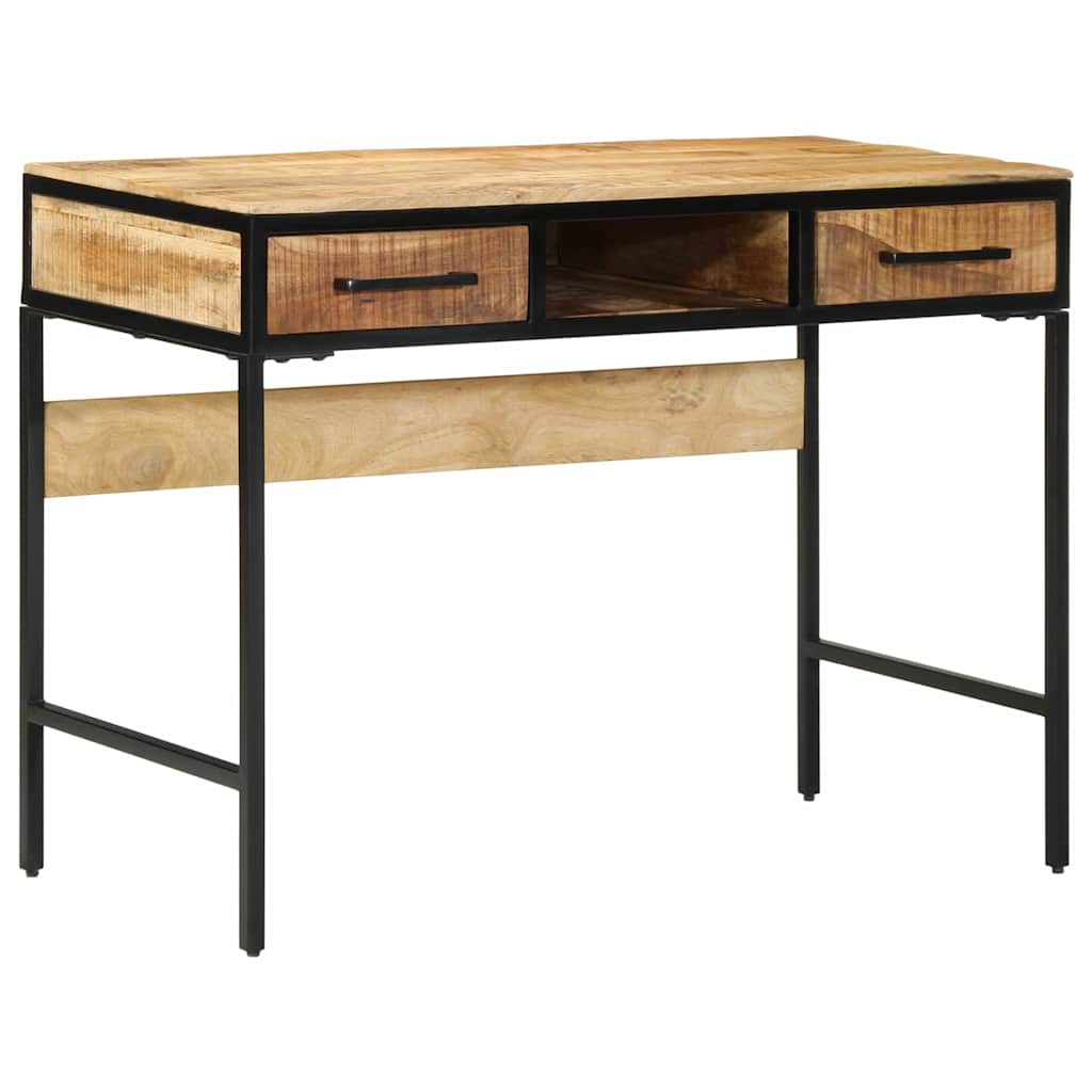 Writing Desk with Shelf Brown 100 x 50 x 75 cm Solid mango wood