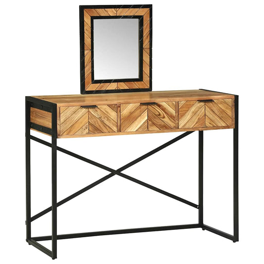 Dressing Table Brown 100 X 40 X 120 Cm Solid Acacia Wood