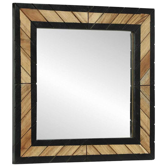 Mirror Black And Brown Solid Wood Acacia