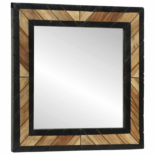Mirror Black And Brown Solid Wood Acacia
