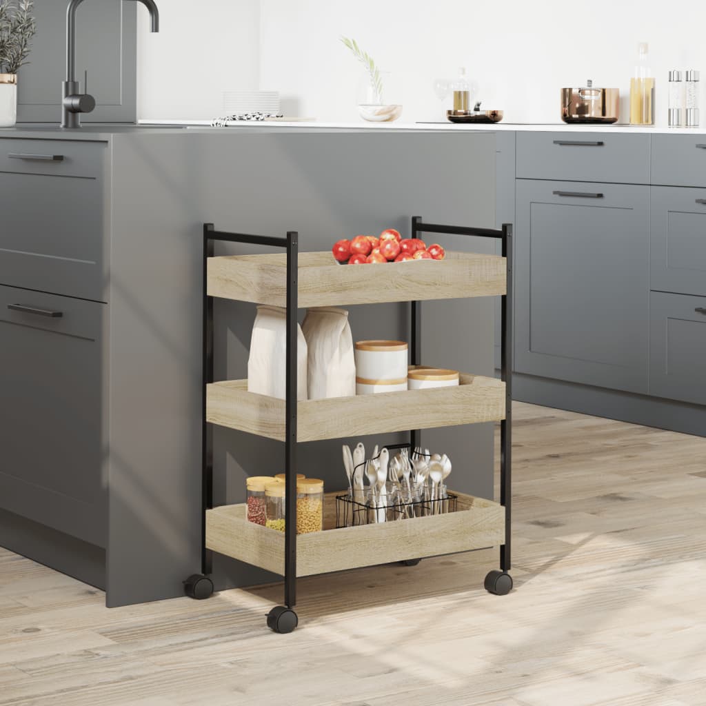 Kitchen Trolley Sonoma Oak 50x30x70 cm Engineered Wood