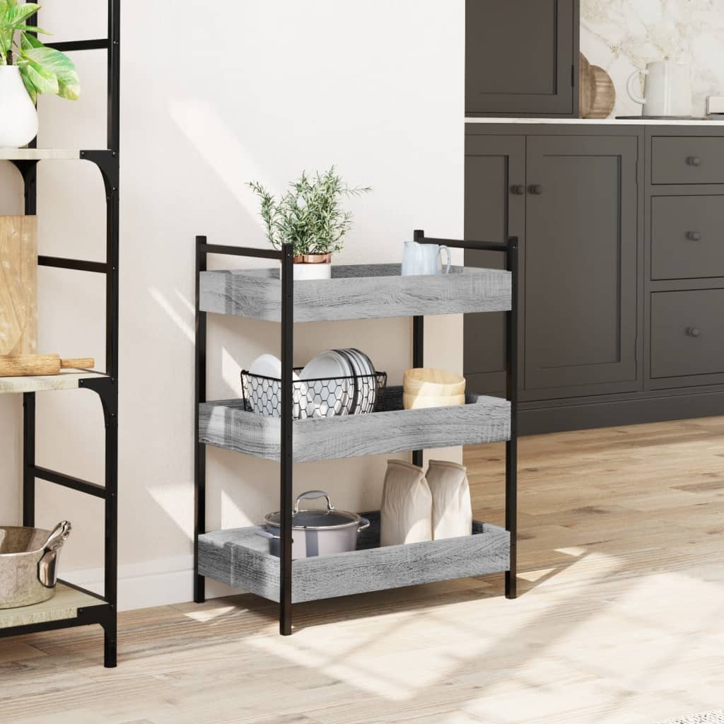 Kitchen Trolley Grey Sonoma 50x30x70 cm Engineered Wood