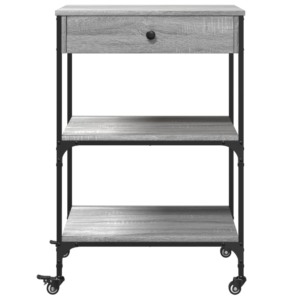 Kitchen Trolley Grey Sonoma 60x48x89.5 cm Engineered Wood
