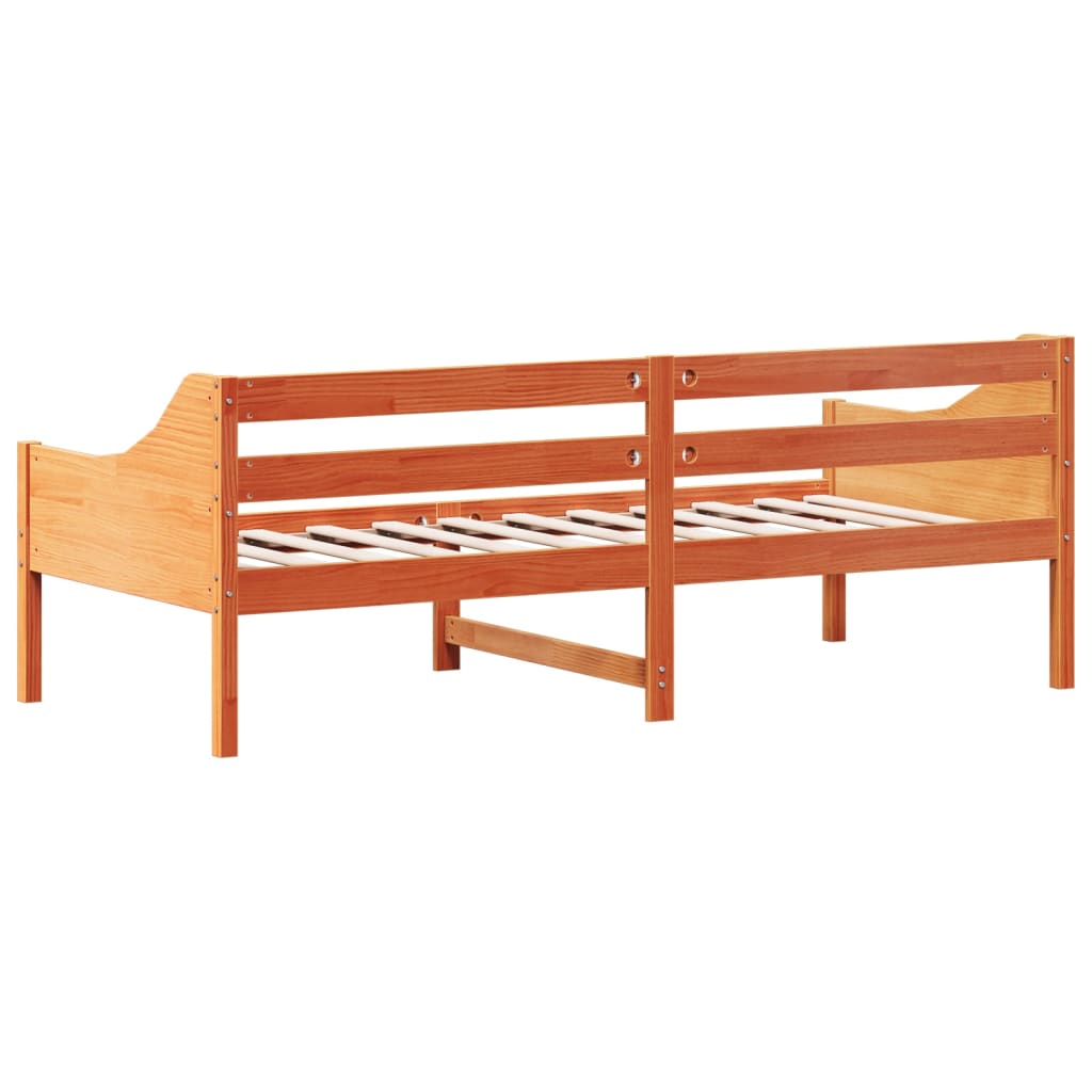 Day Bed without Mattress Wax Brown 90x200 cm Solid Wood Pine