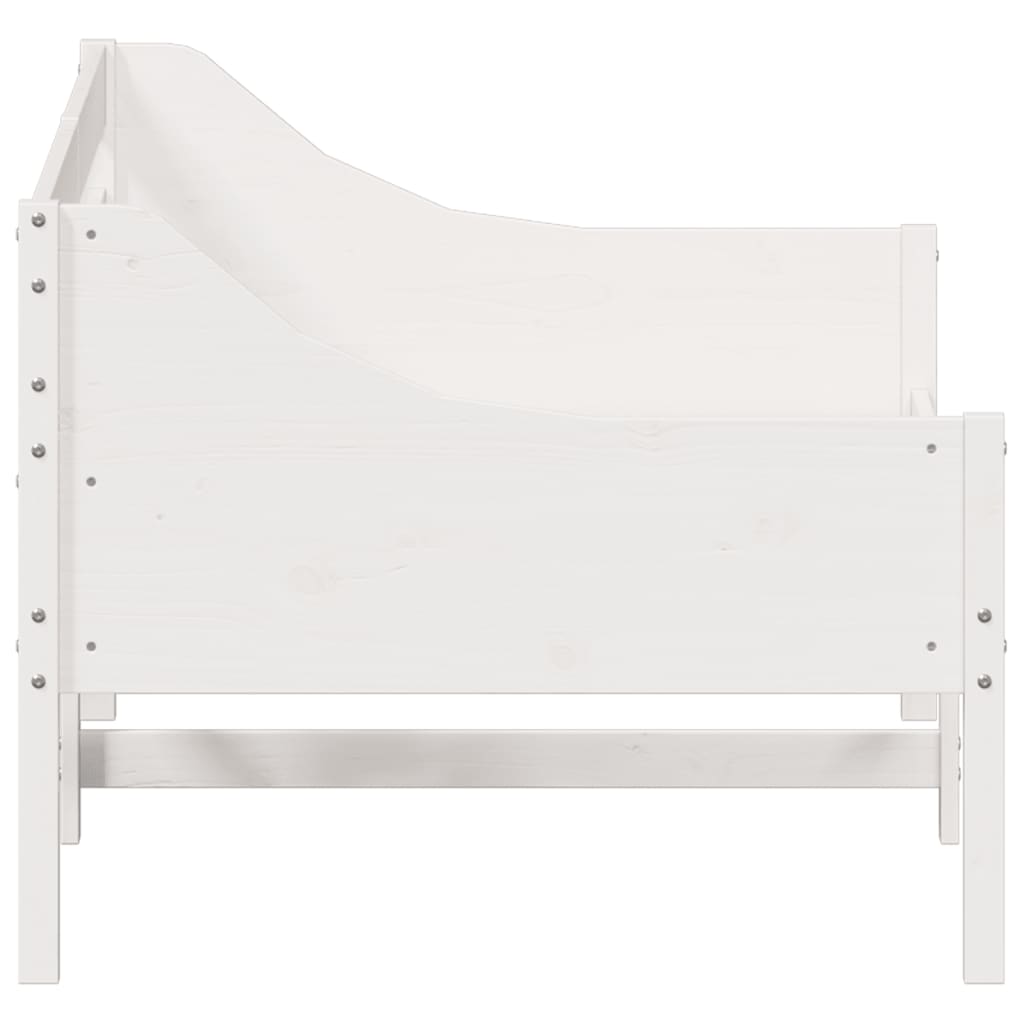 Day Bed without Mattress White 90x190 cm Single Solid Wood Pine