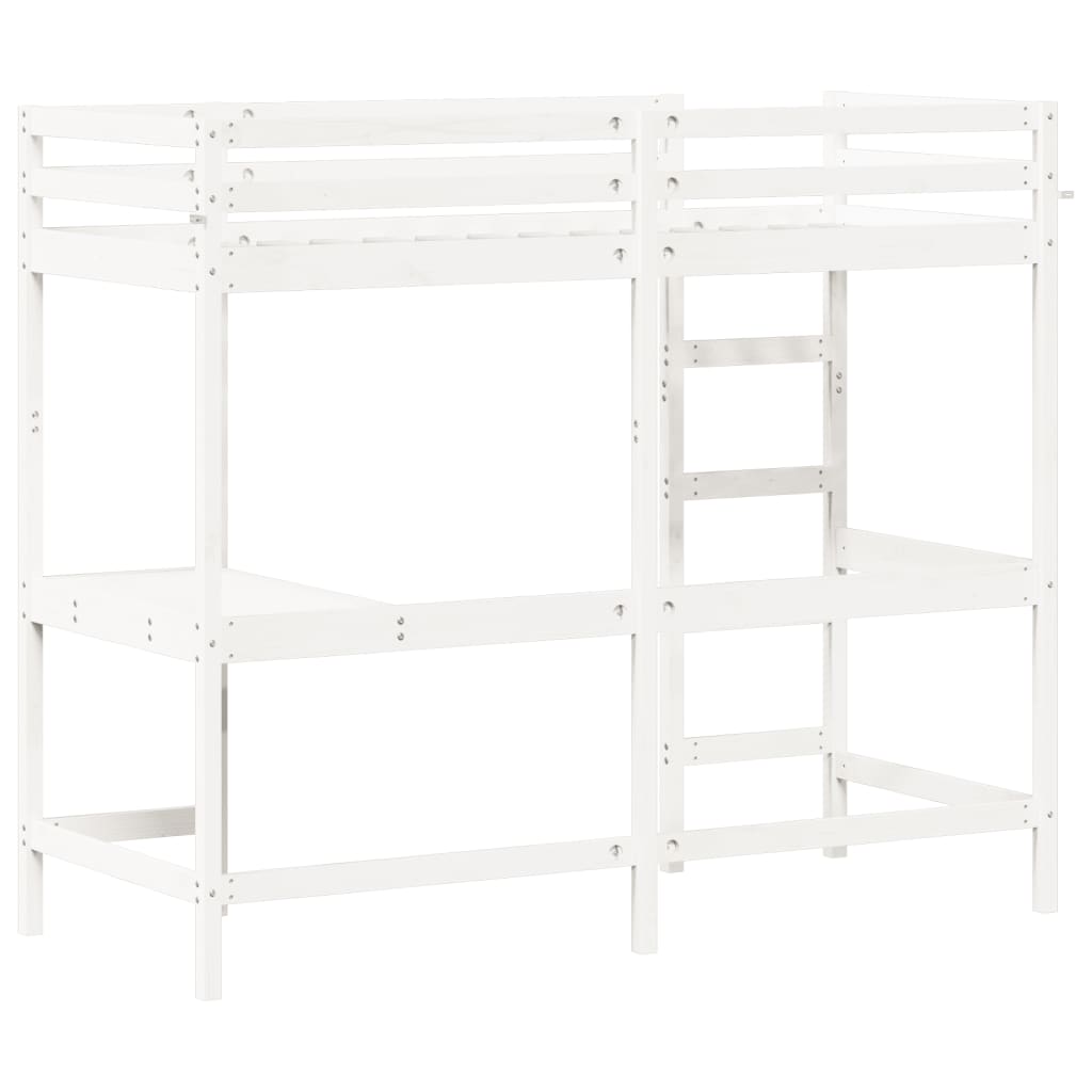 Loft Bed without Mattress White 80x200 cm Solid Wood Pine