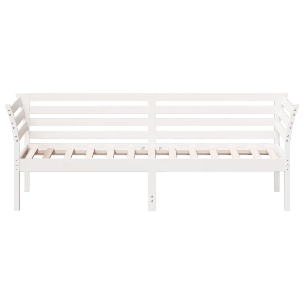 Day Bed without Mattress White 90x190 cm Single Solid Wood Pine