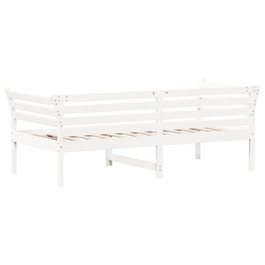 Day Bed without Mattress White 90x190 cm Single Solid Wood Pine
