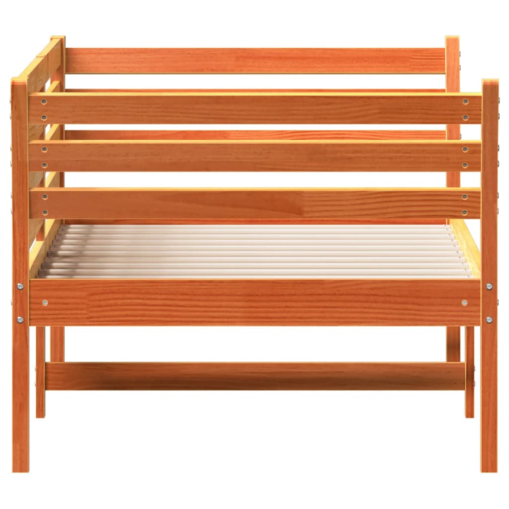 Day Bed without Mattress Wax Brown 75x190 cm Small Single Solid Wood Pine
