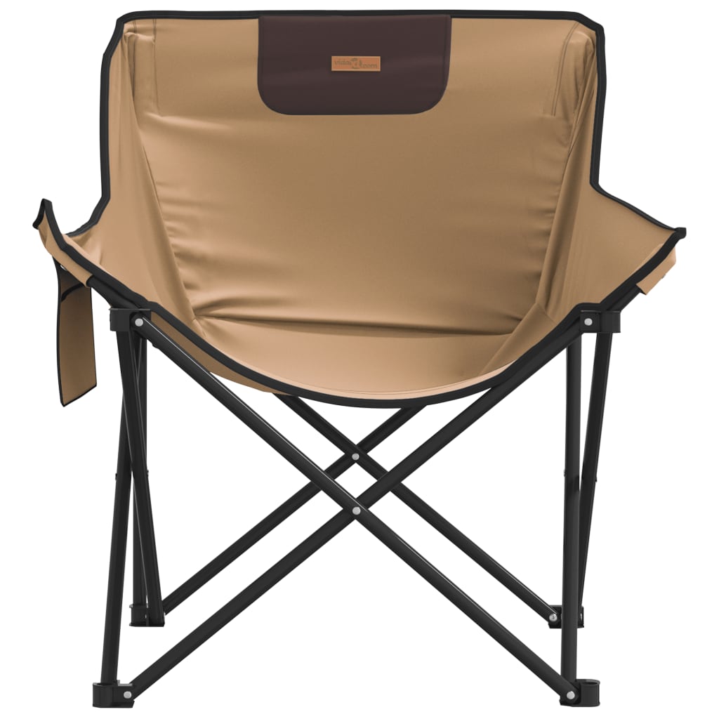 Camping Chairs with Pocket Foldable 2 pcs Brown