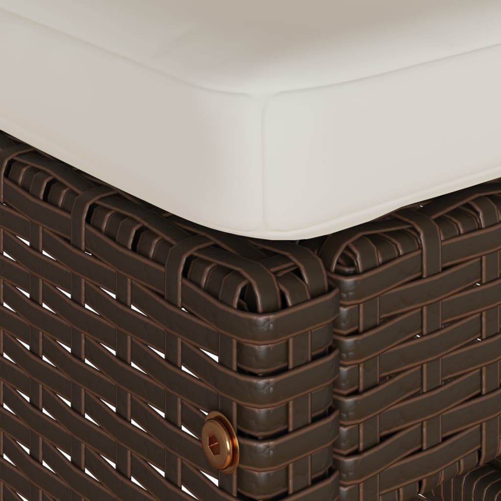 Garden Bar Stools with Cushions 6 pcs Brown Poly Rattan