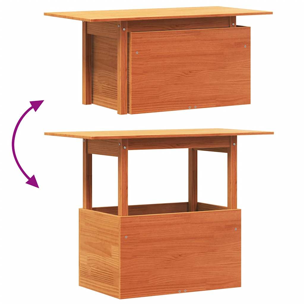 Garden Table Wax Brown 100x50x75 cm Solid Wood Pine