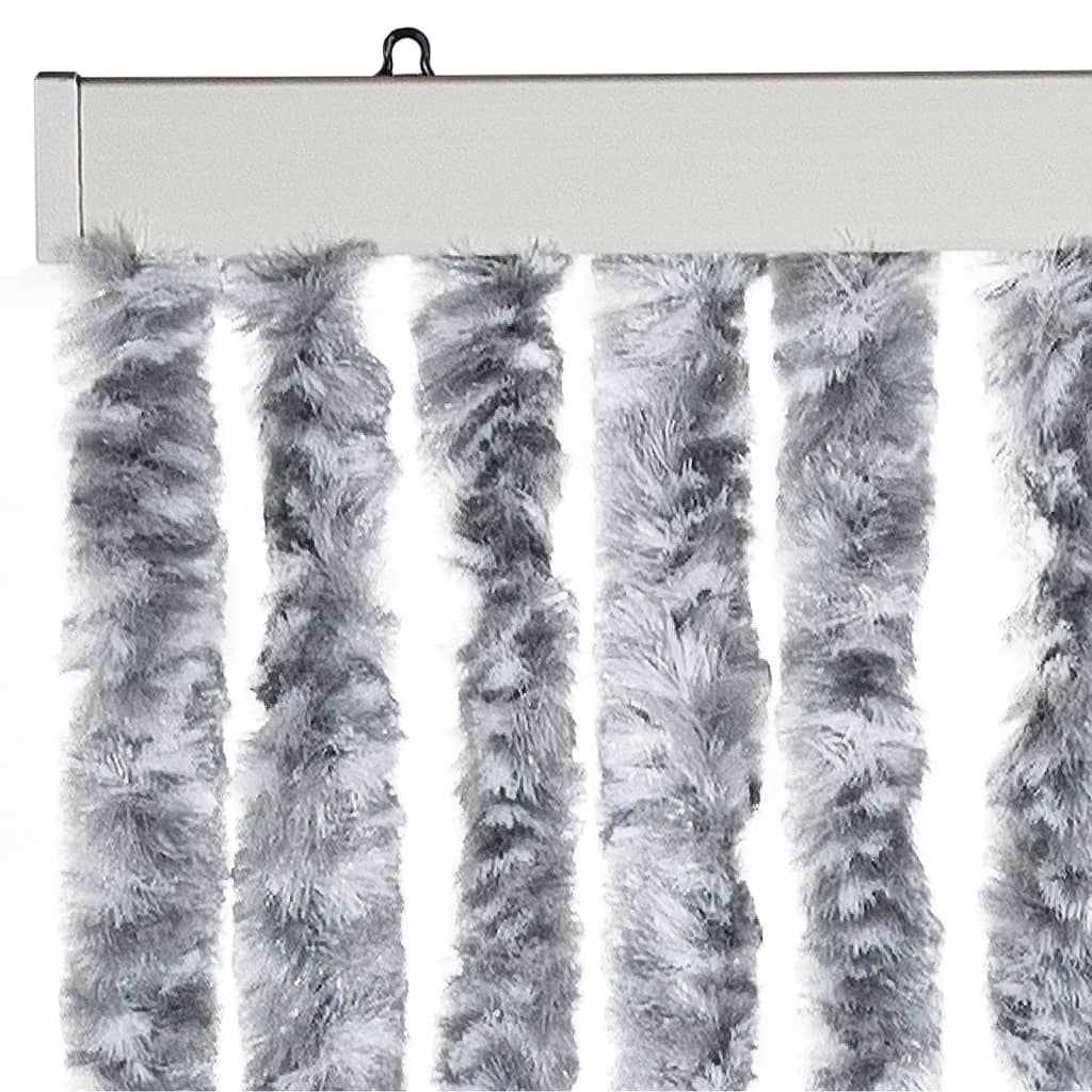 Fly Curtain White and Grey 100x230 cm Chenille