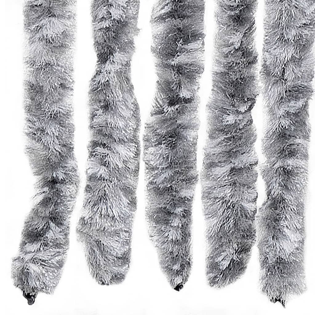 Fly Curtain White and Grey 100x230 cm Chenille