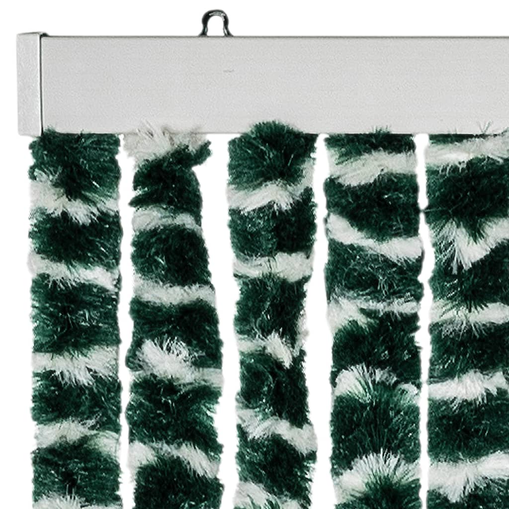 Fly Curtain Green and White 90x200 cm Chenille