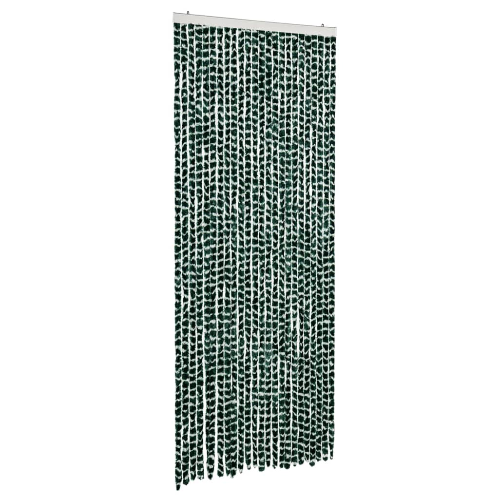 Fly Curtain Green and White 100x200 cm Chenille
