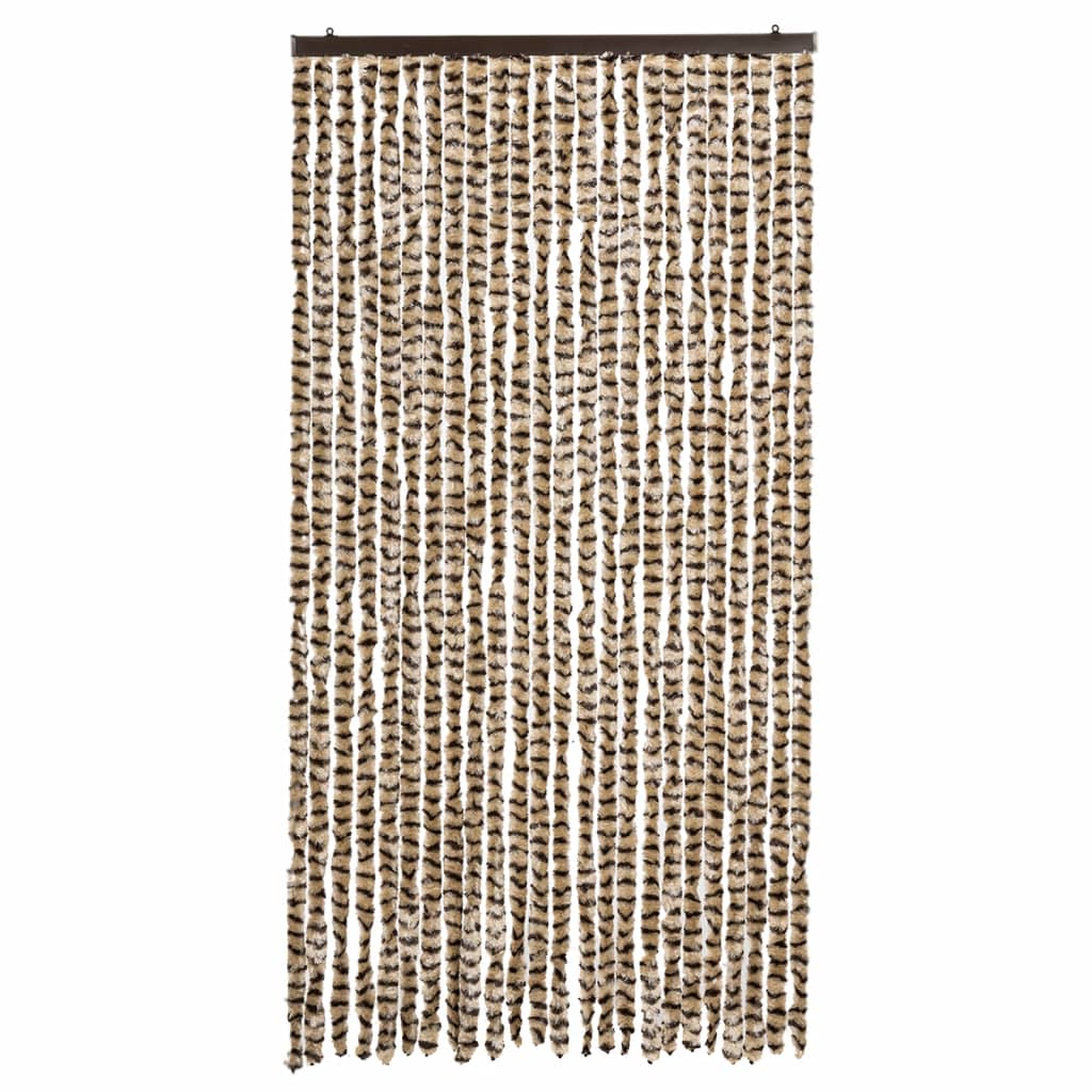 Fly Curtain Beige and Brown 100x200 cm Chenille