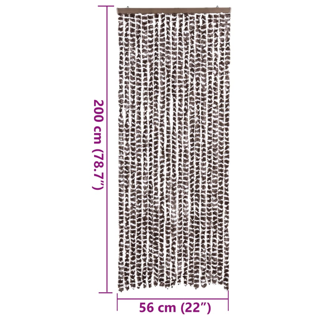 Fly Curtain Brown and White 56x200 cm Chenille