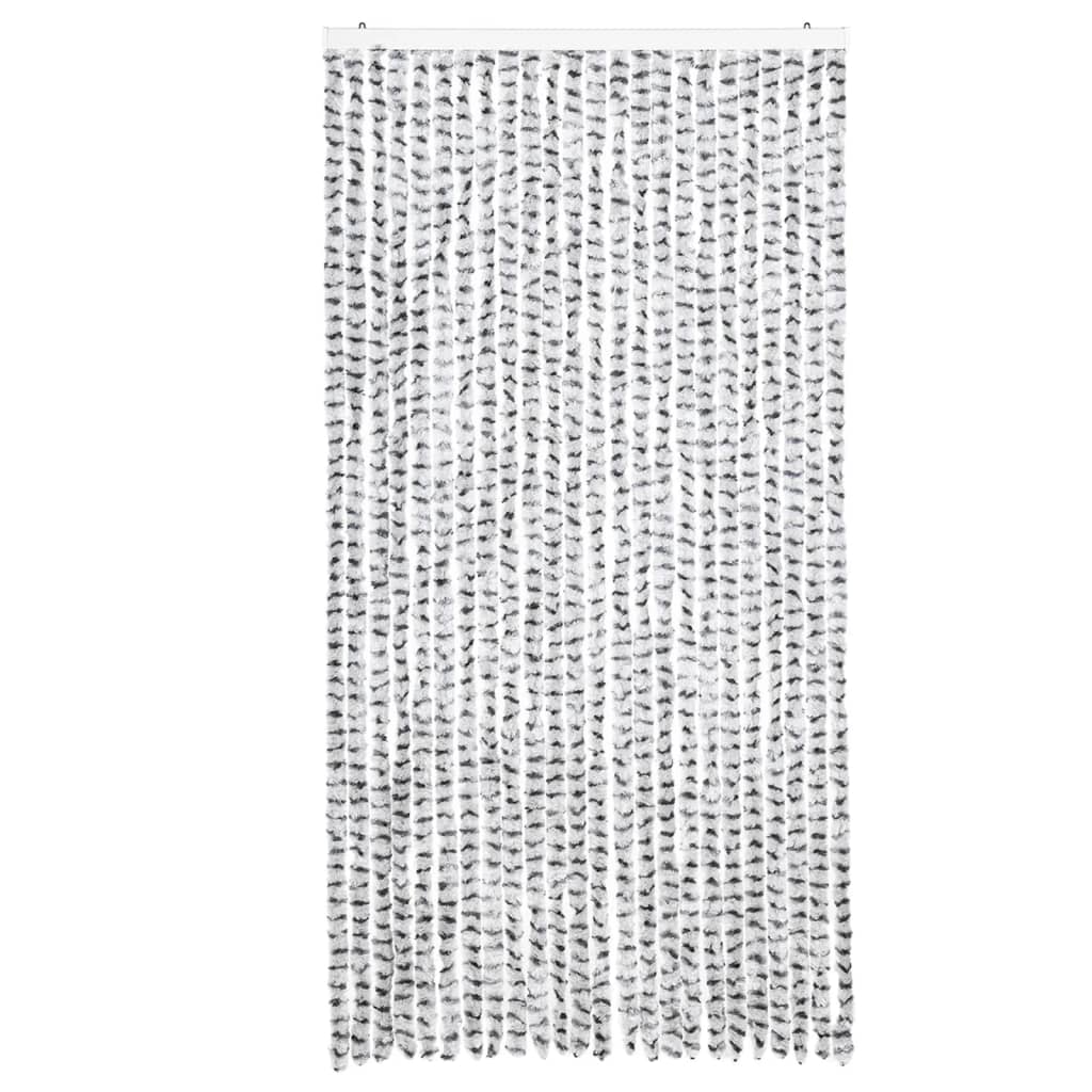Fly Curtain Light Grey and Dark Grey 100x200 cm Chenille