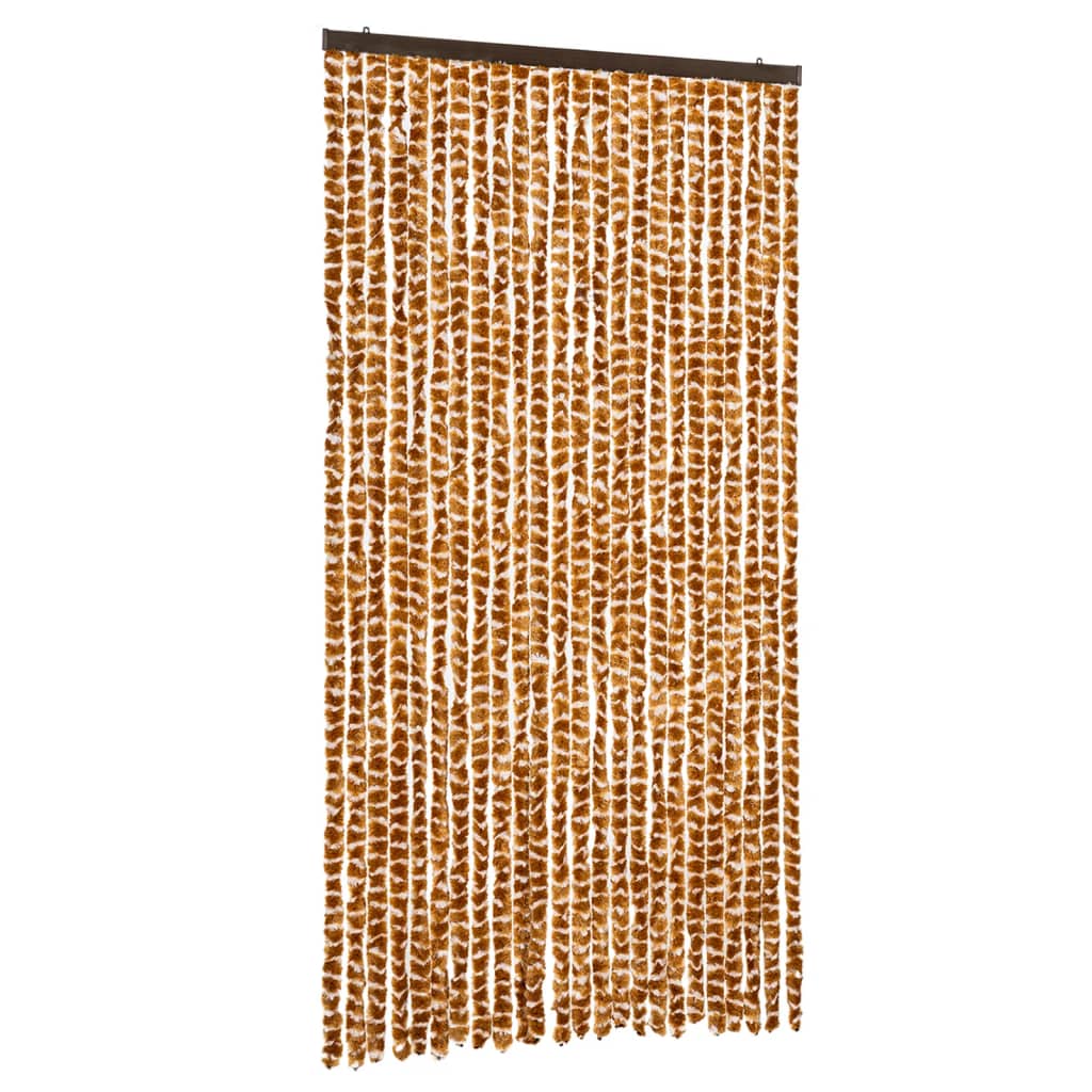 Fly Curtain Ochre and White 100x230 cm Chenille