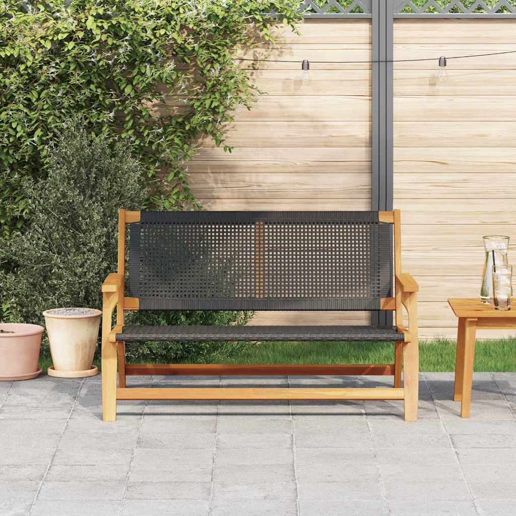 Garden Furniture Black 122 x 78 x 73cm Solid Acacia wood