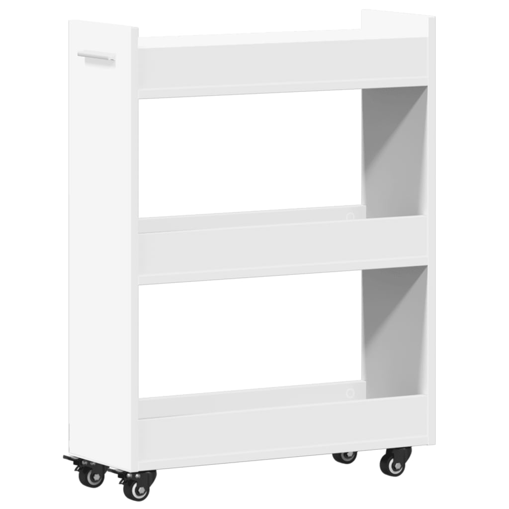 Cabinet with Wheels White 60x22x79 cm Engineered Wood