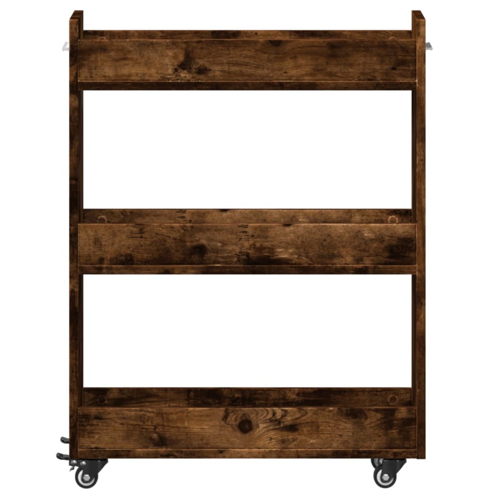 Cabinet with Wheels Smoked Oak 60x22x79 cm Engineered Wood