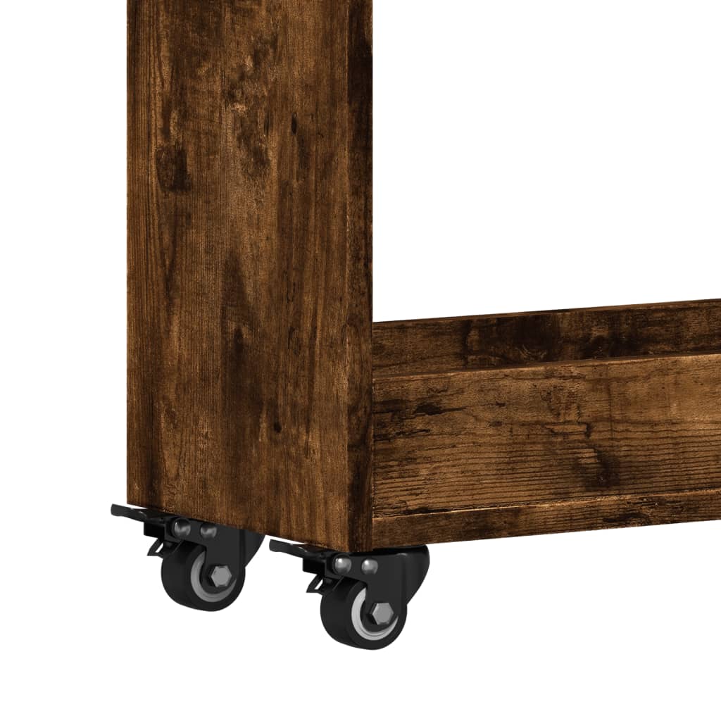 Cabinet with Wheels Smoked Oak 60x22x79 cm Engineered Wood