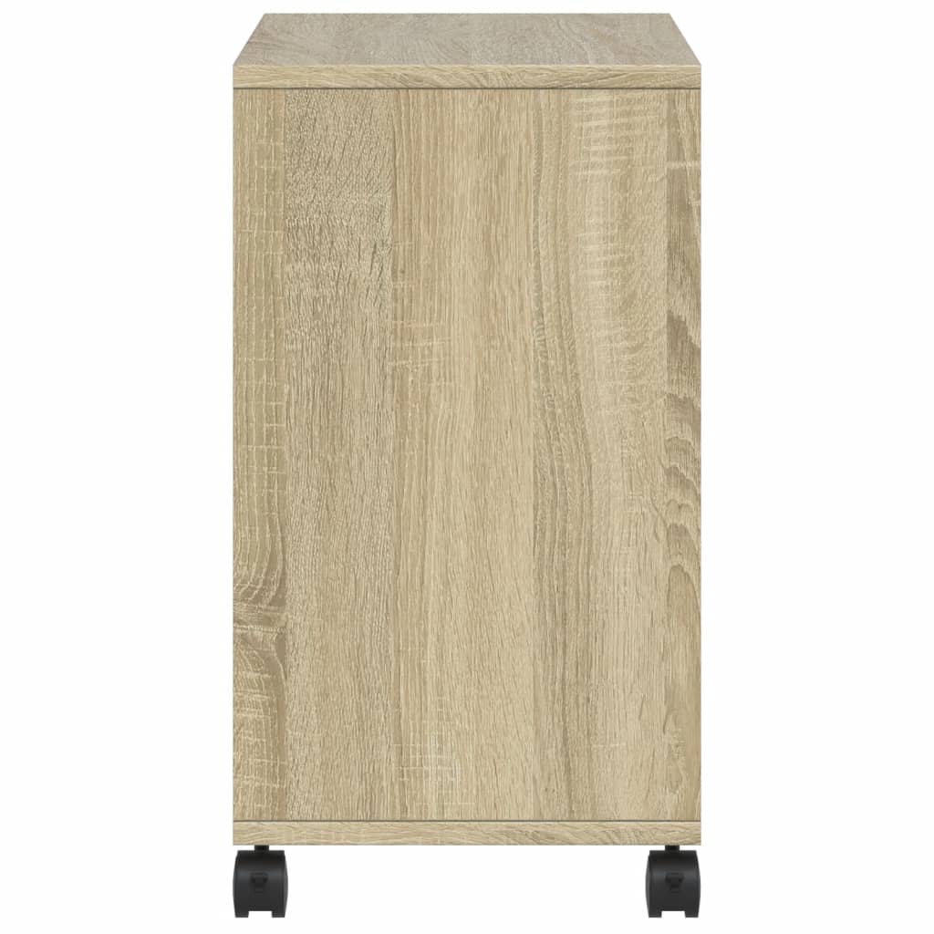 Side Table with Wheels Sonoma Oak 50x30x55 cm Engineered Wood