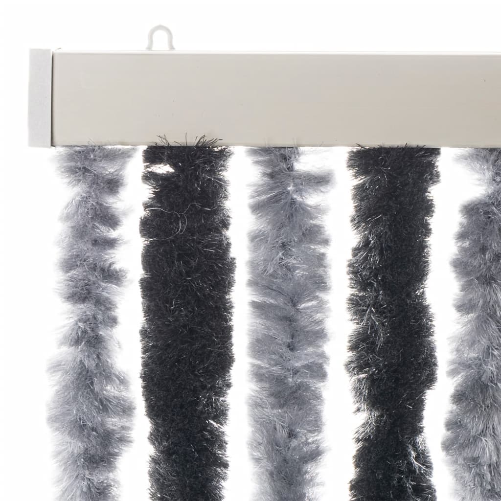 Fly Curtain Grey and Black 118x220 cm Chenille