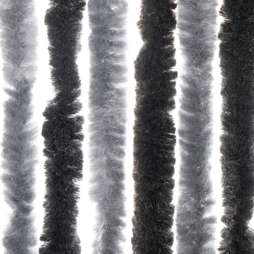 Fly Curtain Grey and Black 118x220 cm Chenille