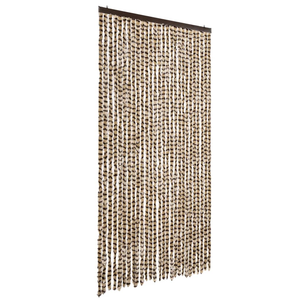 Fly Curtain Beige and Brown 118x220 cm Chenille