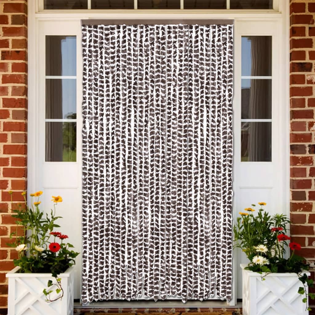 Fly Curtain Brown and White 118x220 cm Chenille