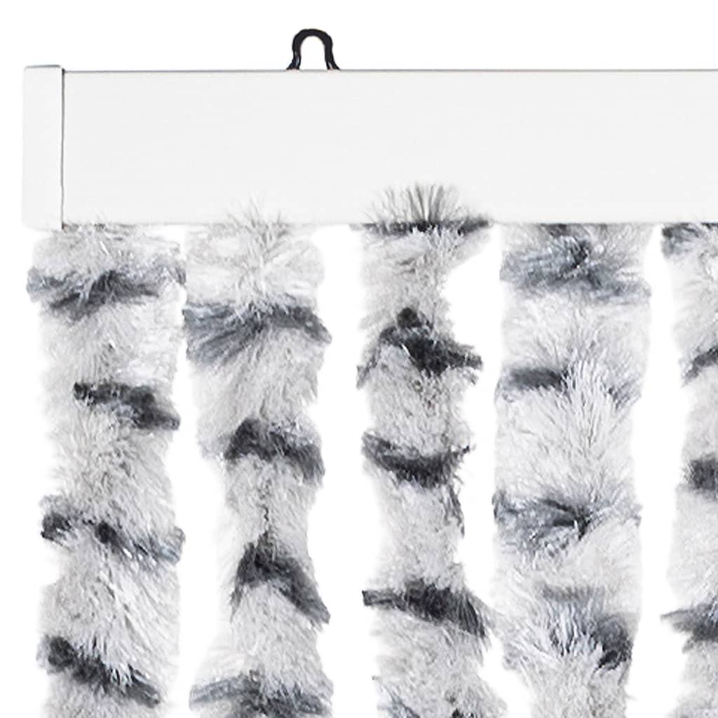 Fly Curtain Light Grey and Dark Grey 118x220 cm Chenille