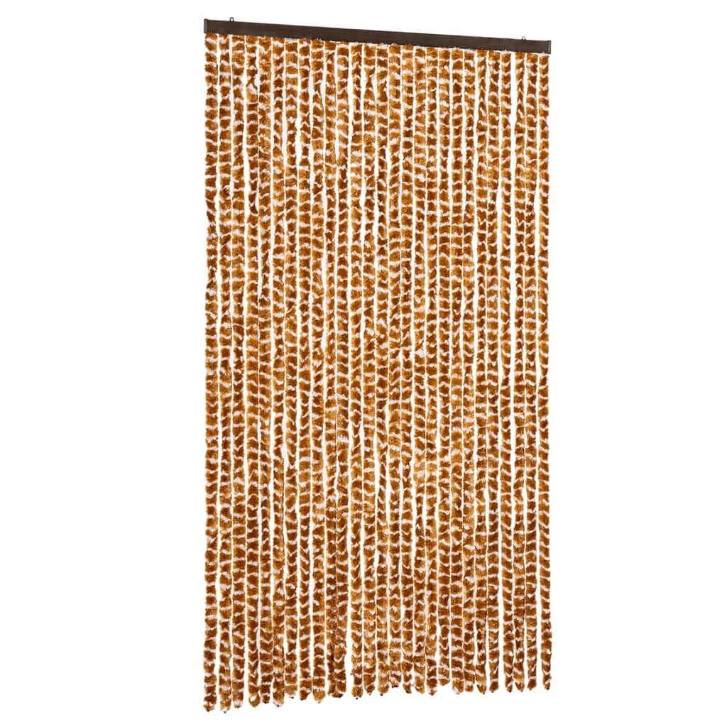 Fly Curtain Ochre and White 118x220 cm Chenille