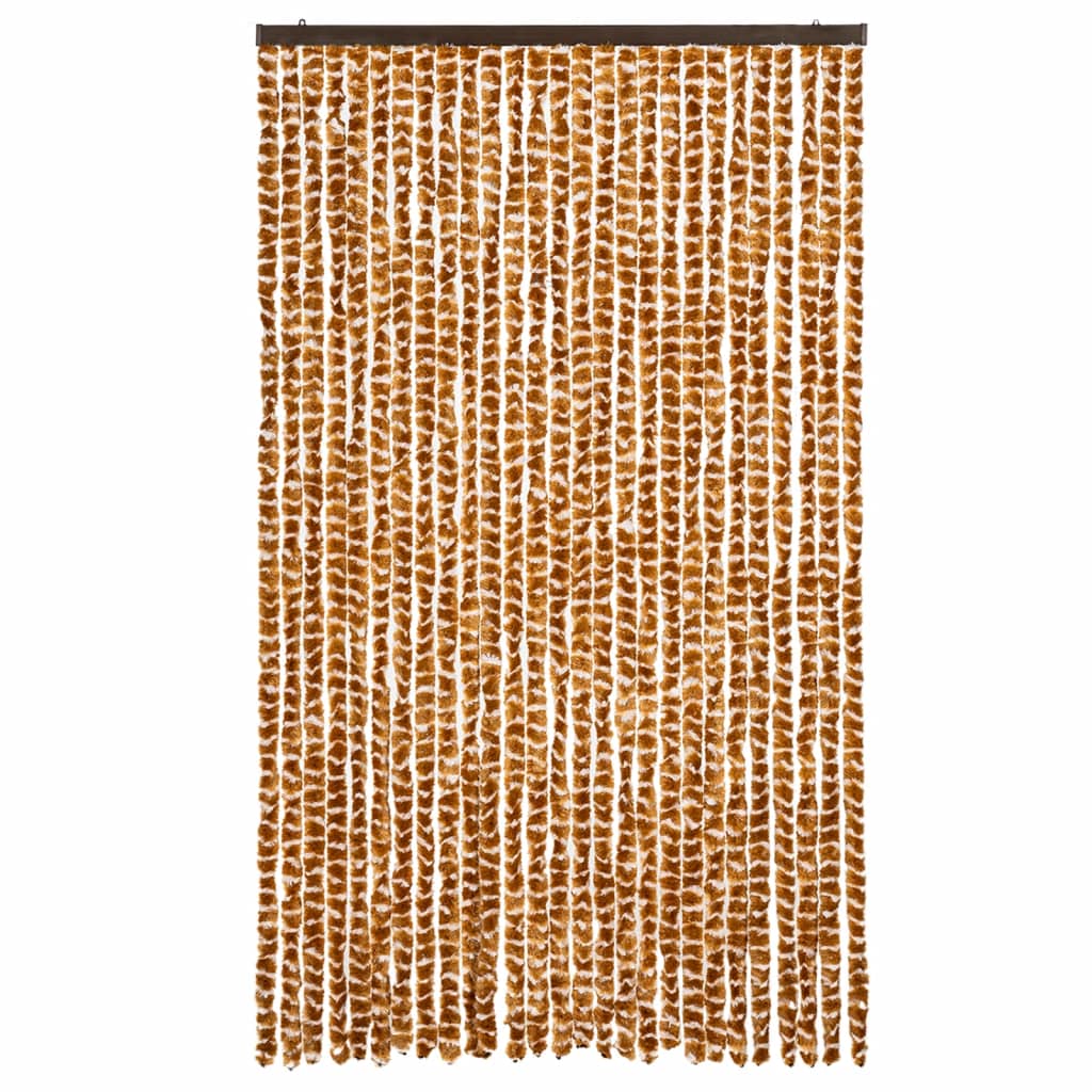 Fly Curtain Ochre and White 118x220 cm Chenille
