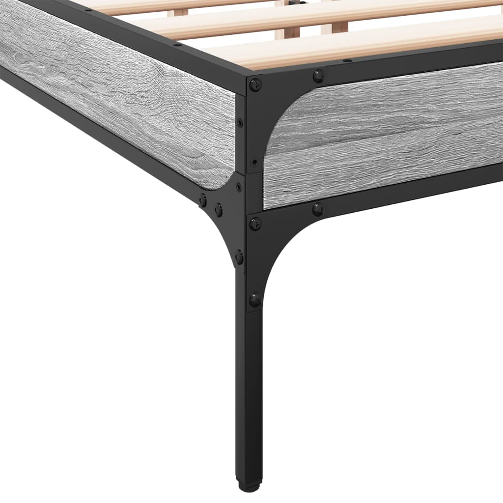 Bed Frame without Mattress Grey Sonoma 140x200 cm