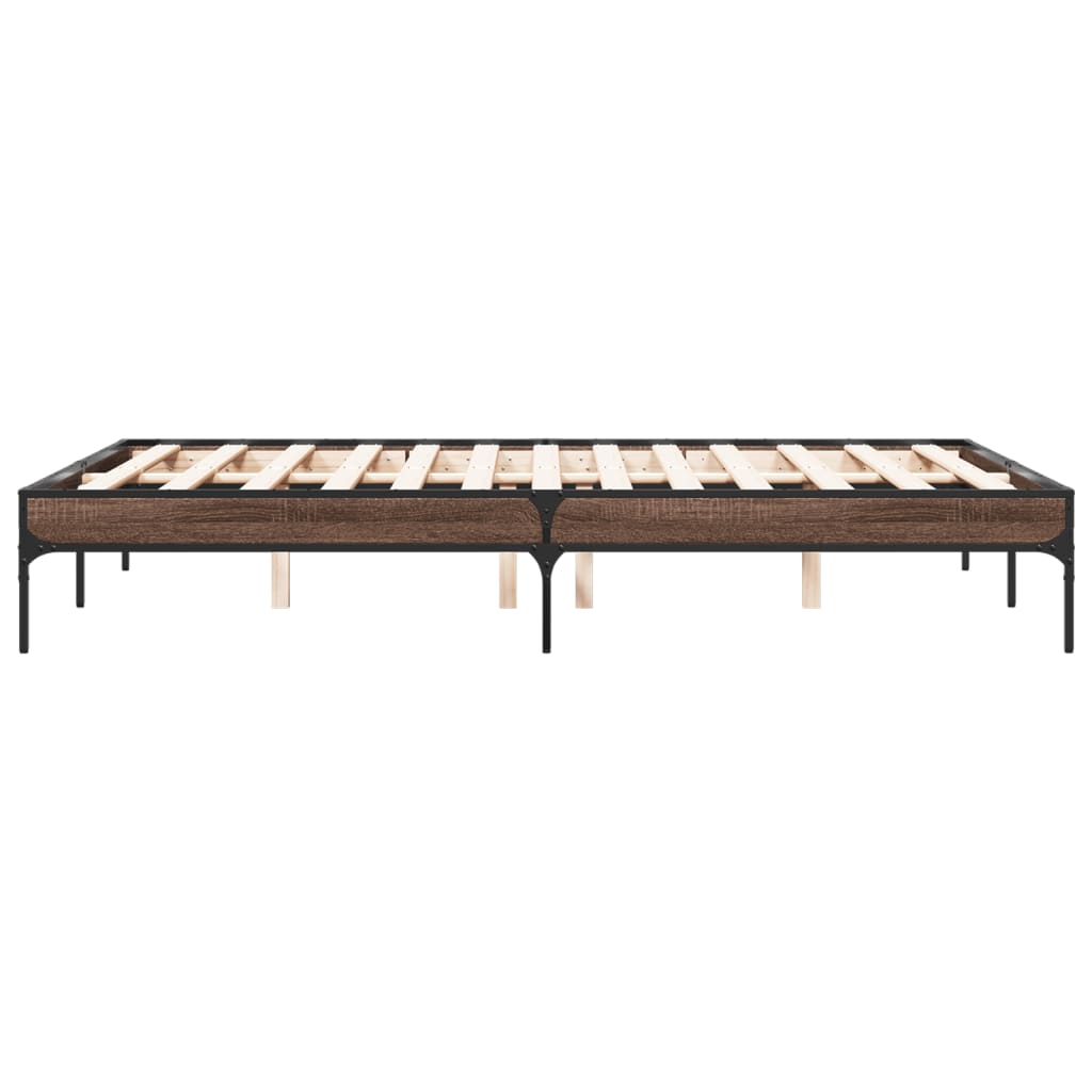 Bed Frame without Mattress Brown Oak 120x200 cm