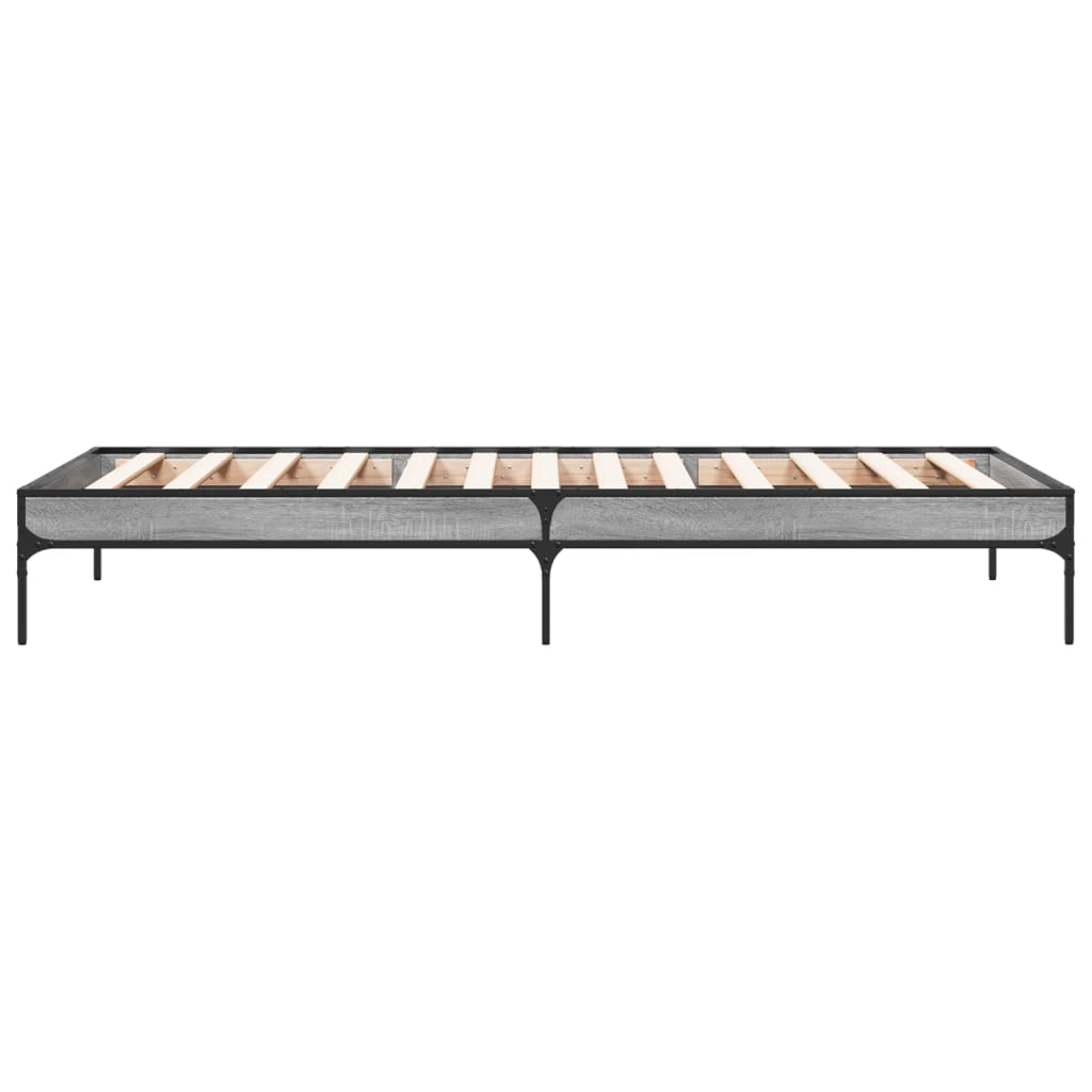 Bed Frame without Mattress Grey Sonoma 90x200 cm