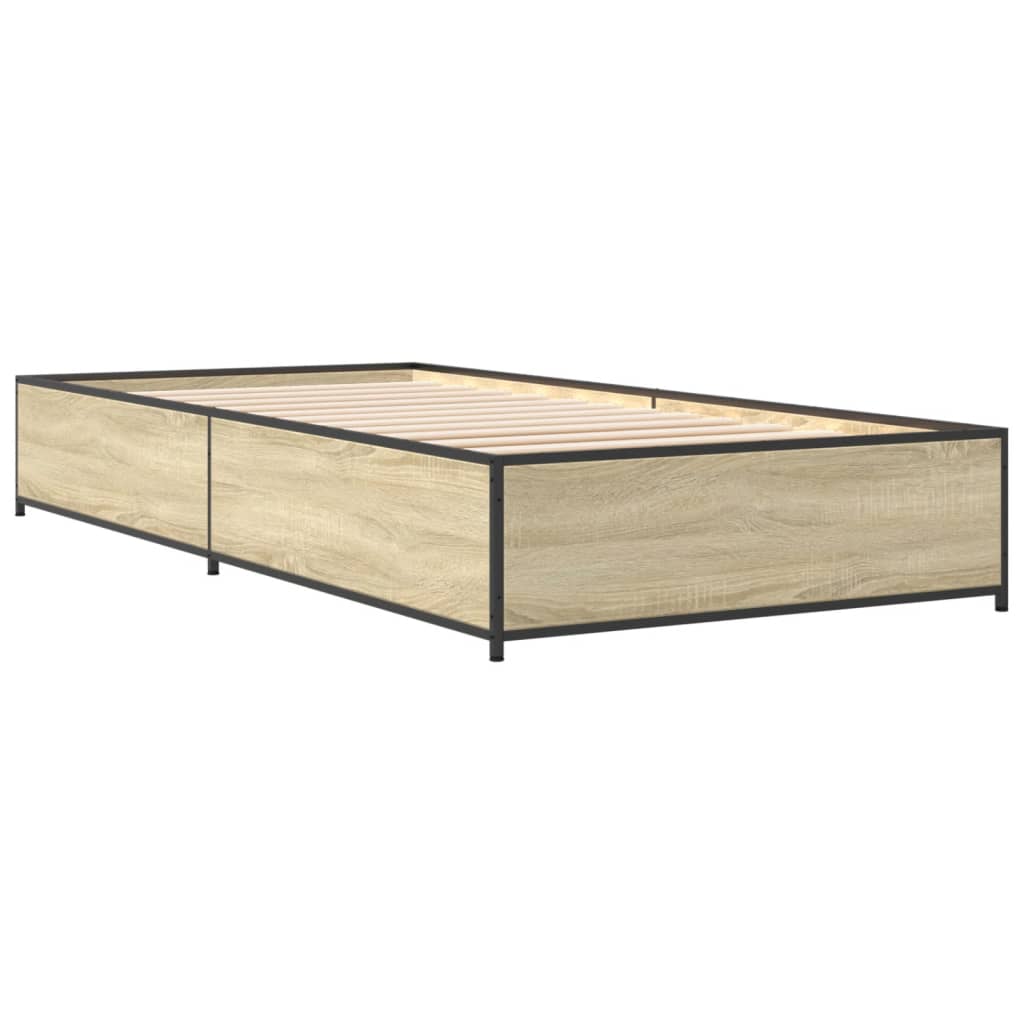 Bed Frame without Mattress Sonoma Oak 100x200 cm