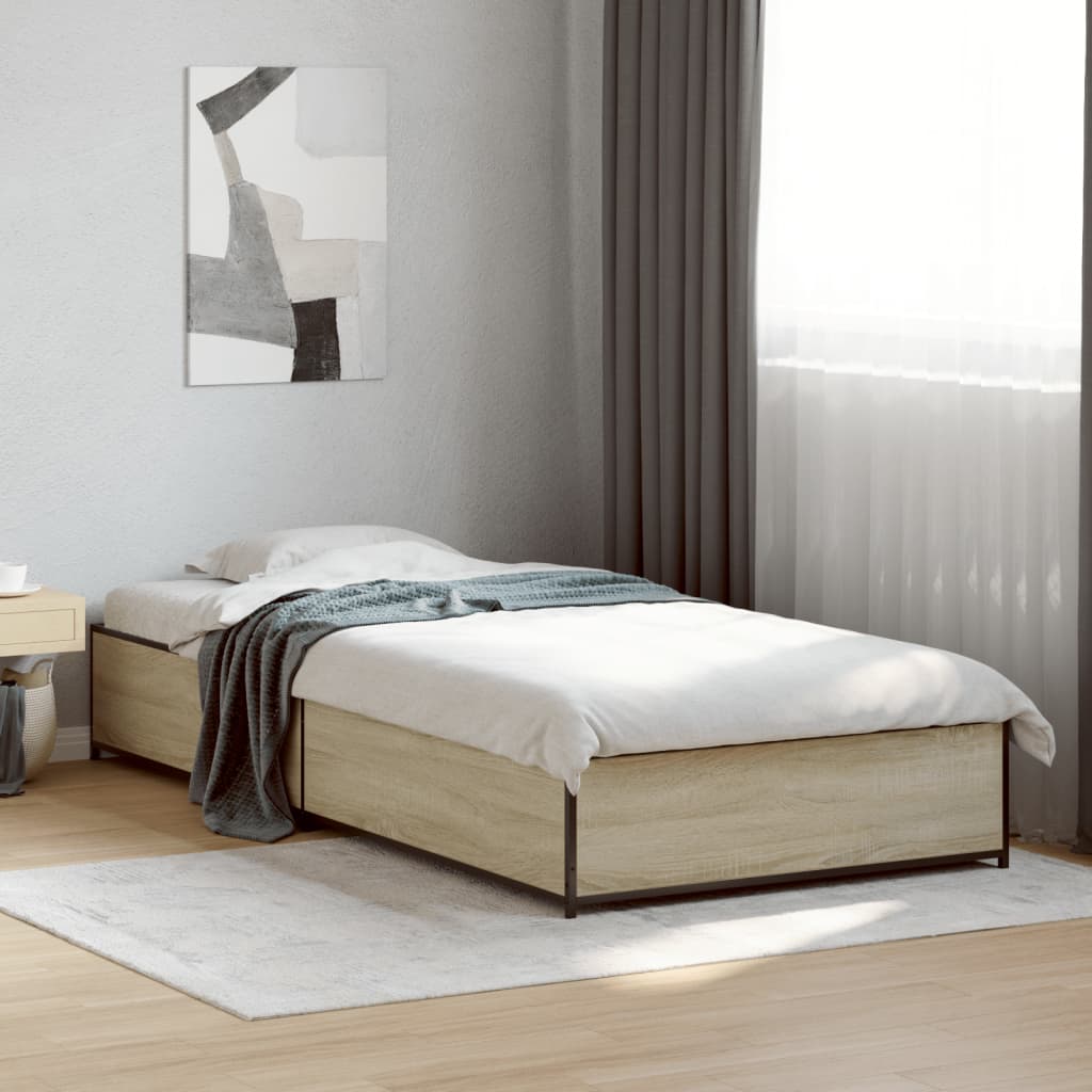 Bed Frame without Mattress Sonoma Oak 100x200 cm